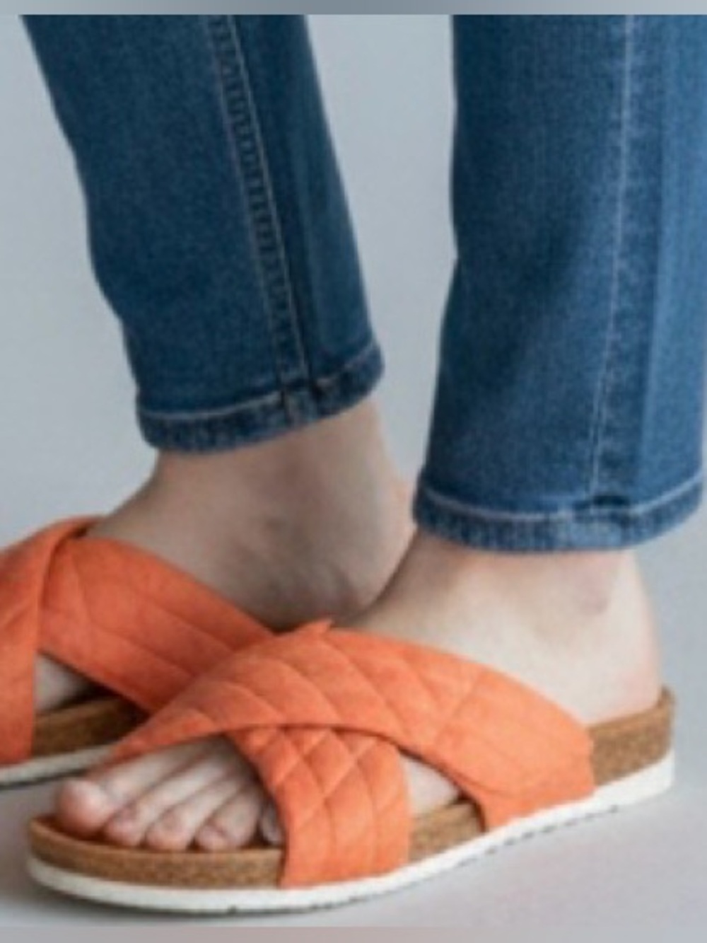 Earth ORIGINS Orange Quilted Sandals
